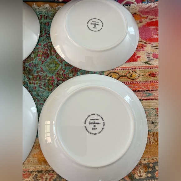 🌸 Lilly Pulitzer set of 4 colorful porcelain china 7” mini plates spring EUC - Picture 8 of 9